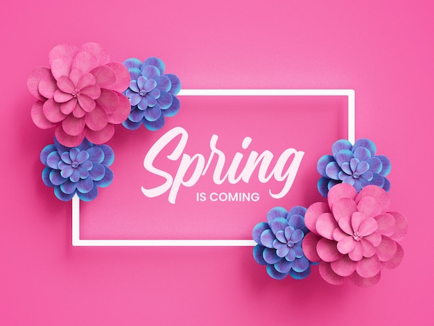 Spring is coming floral design template