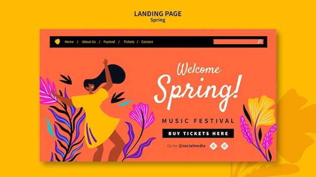 Spring music festival landing page