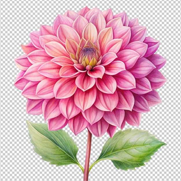 spring pink dahlia flower isolated on transparent background