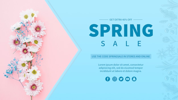 PSD spring sale banner template