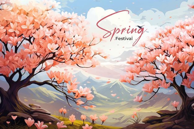 Spring sale banner with background