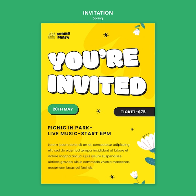 Spring season invitation template