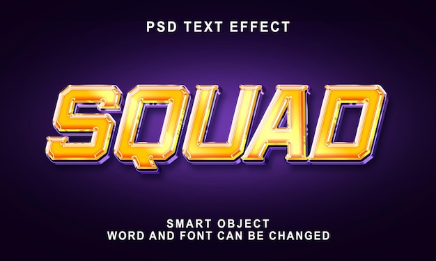 Squad editable text effect style