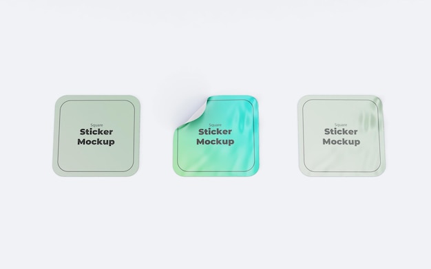 Squar Crumpled Adhesive Sticker Mockup