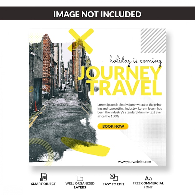 Square banner or flyer template for tour operators or travel agencies