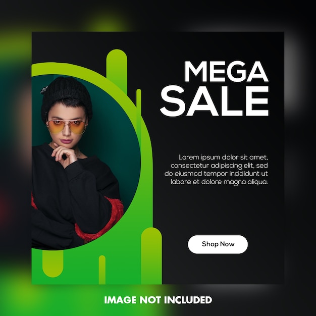 PSD square banner template, fashion social media post