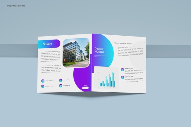 Square Bifold Brochure Mockup