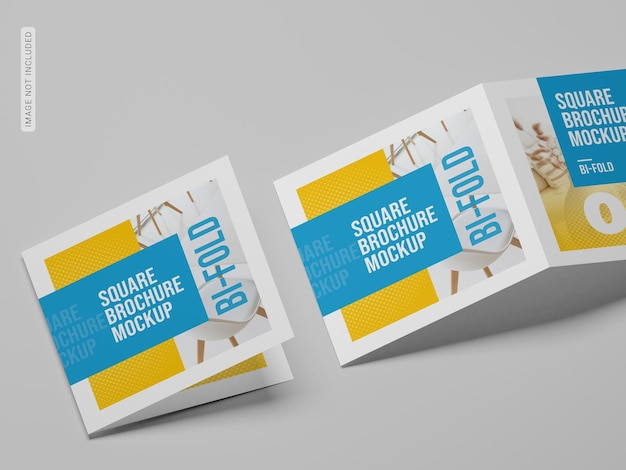 Square bifold brochure mockup