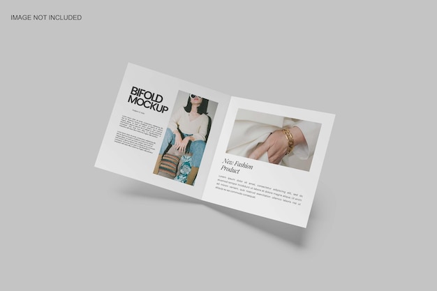 Square bifold brochure mockup