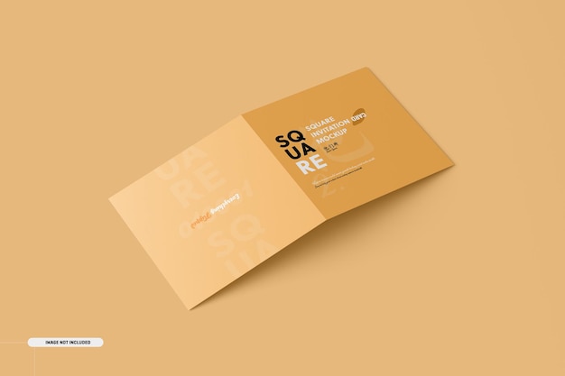 Square Bifold Invitation Card Mockup