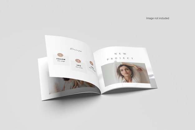 SQUARE BIFOLD OPEN BROCHURE MOCKUP