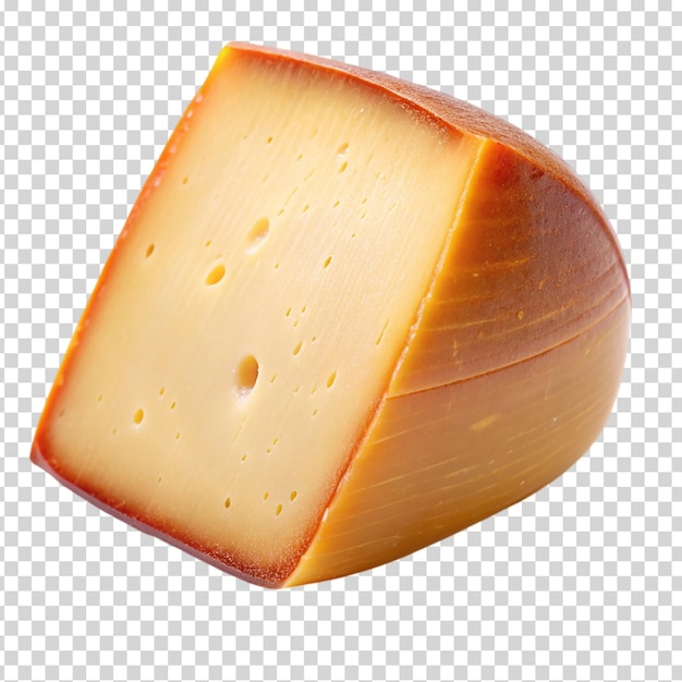 A square block of cheese on transparent background