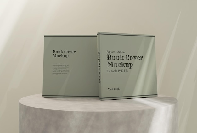 Square book cover mockup template