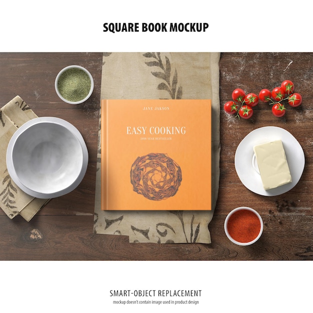 PSD square book mockup