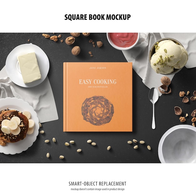 PSD square book mockup