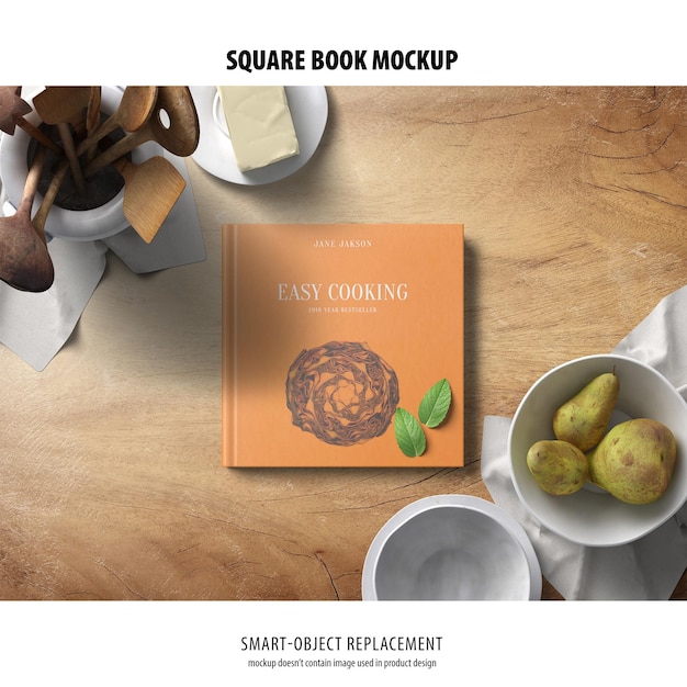 Square Book Mockup