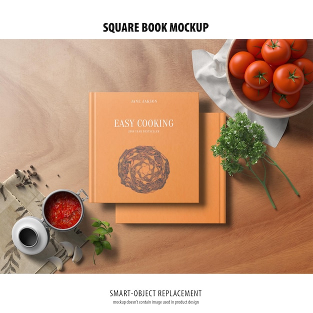 Square Book Mockup