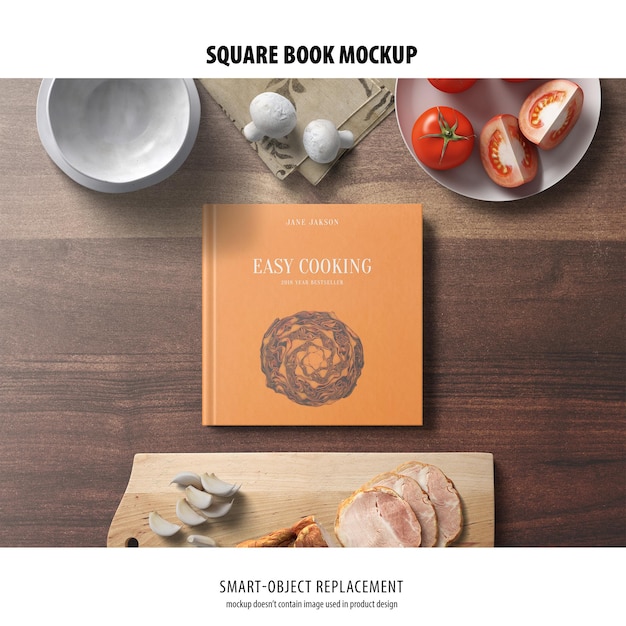 Square Book Mockup