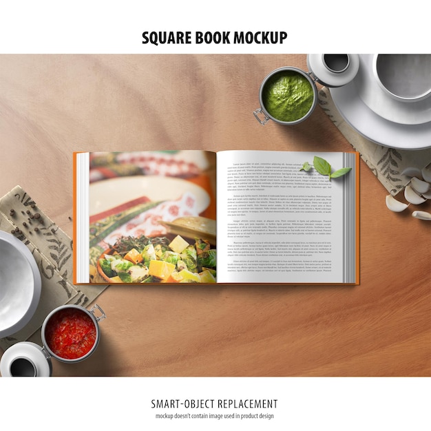 Square Book Mockup