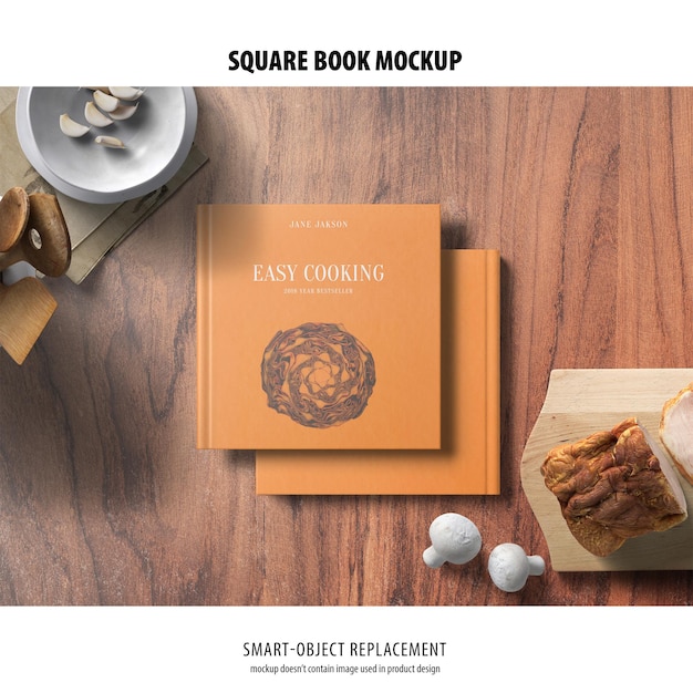 Square Book Mockup