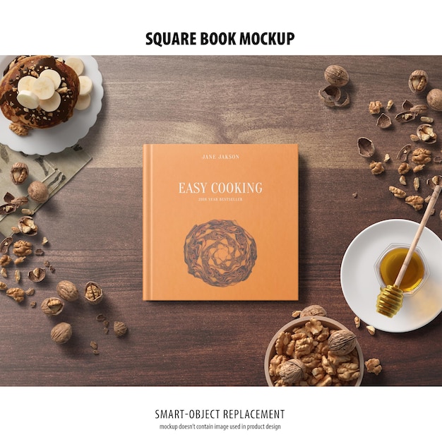 Square Book Mockup