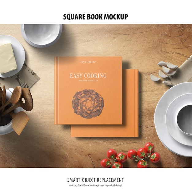 Square Book Mockup