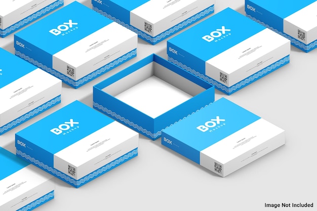 Square Box Packaging Mockup