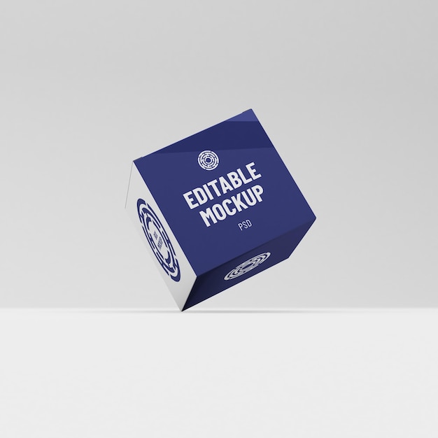 Square box packaging template for product design mockup On clean background