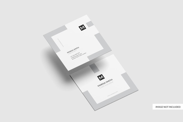 Square Business Card Mockup Design