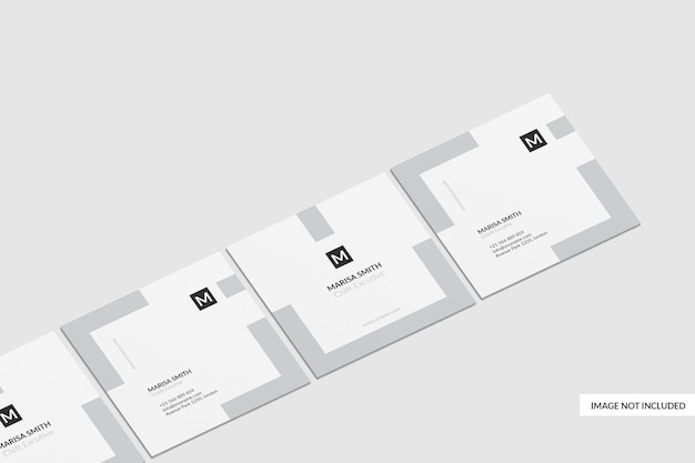 Square Business Card Mockup Design