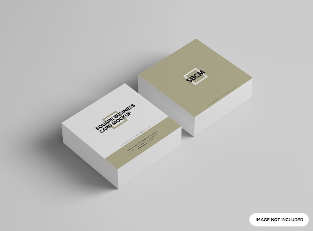 Square business card mockup