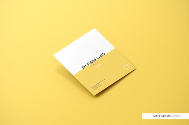 Square business card mockup