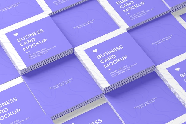 Square Business Card Mockup