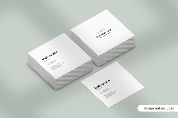 Square Business Card Mockup