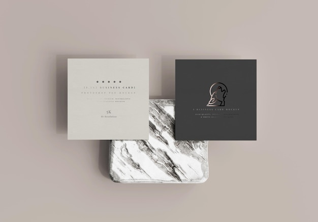 Square Business Card Mockup