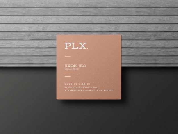 Square business card mockup