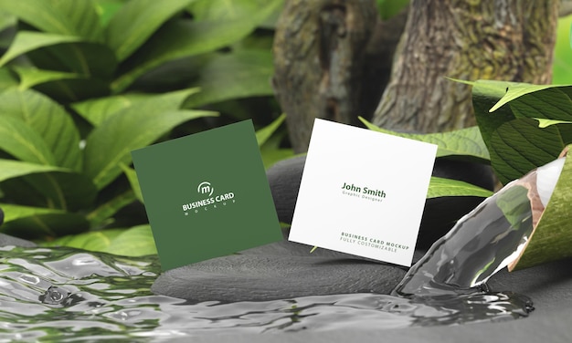 Square card mockup with nature concept