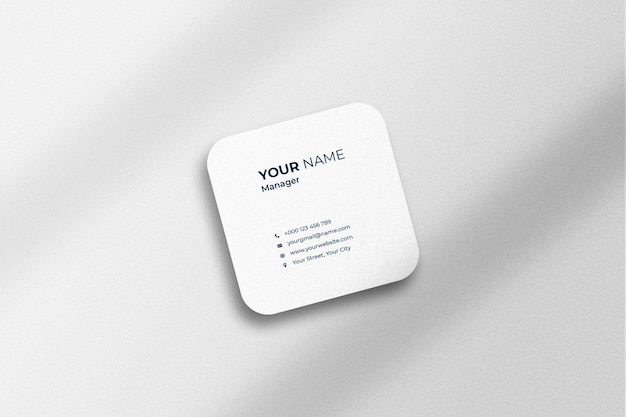 Square card mockup with shadow