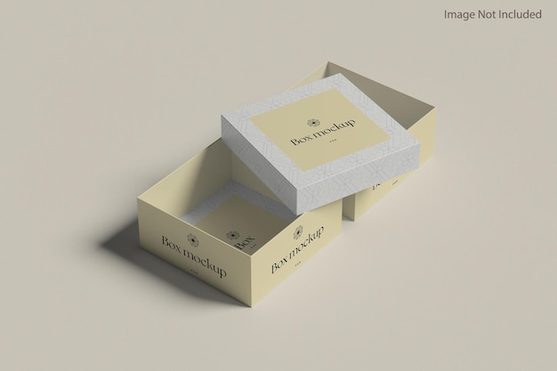 Square cardboard box mockup