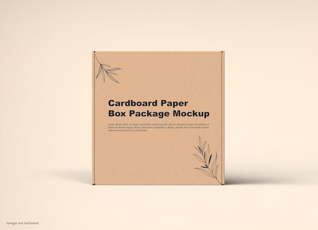 Square Cardboard Box Package Mockup