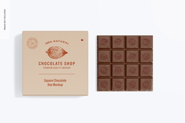 Square Chocolate Boxes Mockup Top View