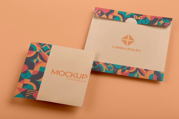 Square envelope mockup design