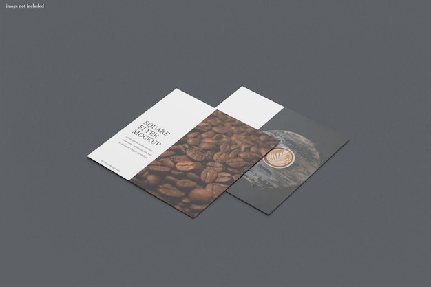 Square flyer mockup isolated rendering