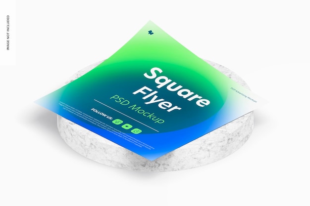 Square Flyer Mockup, Isometric View