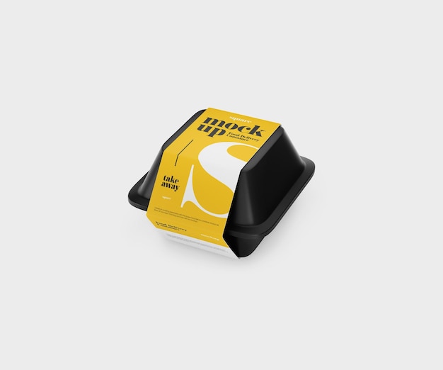 Square food delivery container mockup