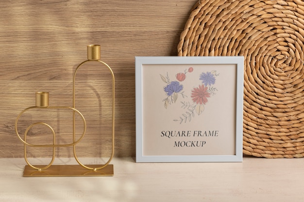 Square frame mockup design