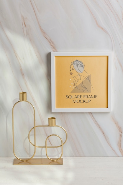 Square frame mockup design