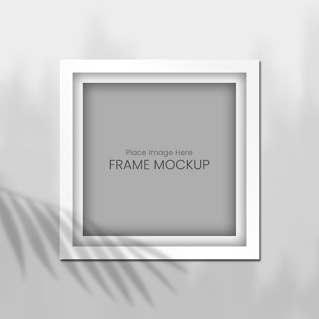 square frame white mockup design