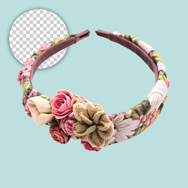 PSD square from pink roses and leaves on transparent background