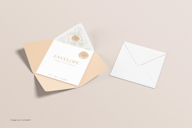 Square invitation and greeting card mockup